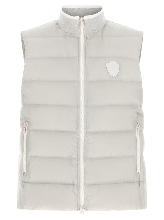 Brunello Cucinelli Gray Polyester Sleeveless Jacket