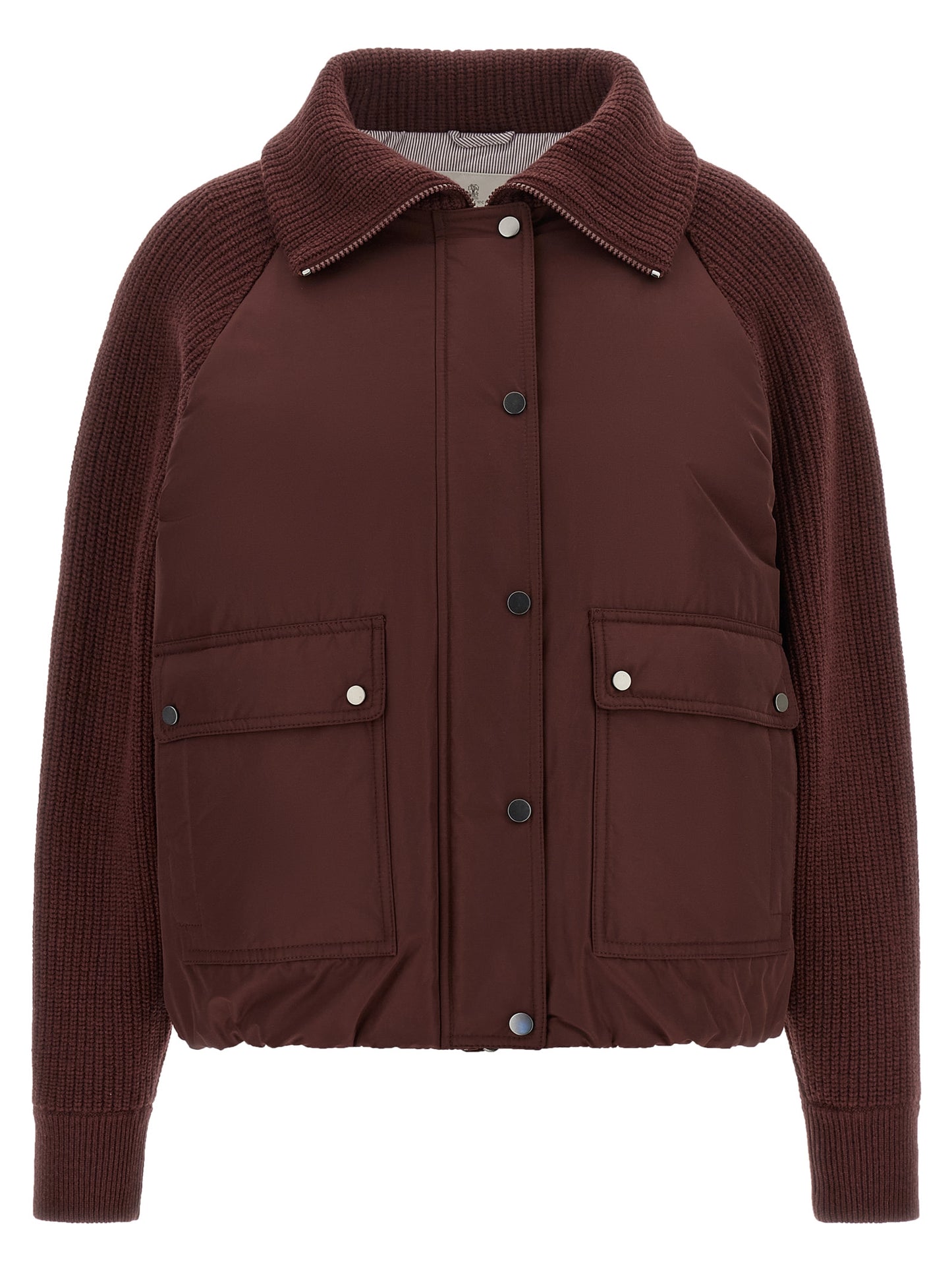 Brunello Cucinelli Bordeaux Cotton Bomber