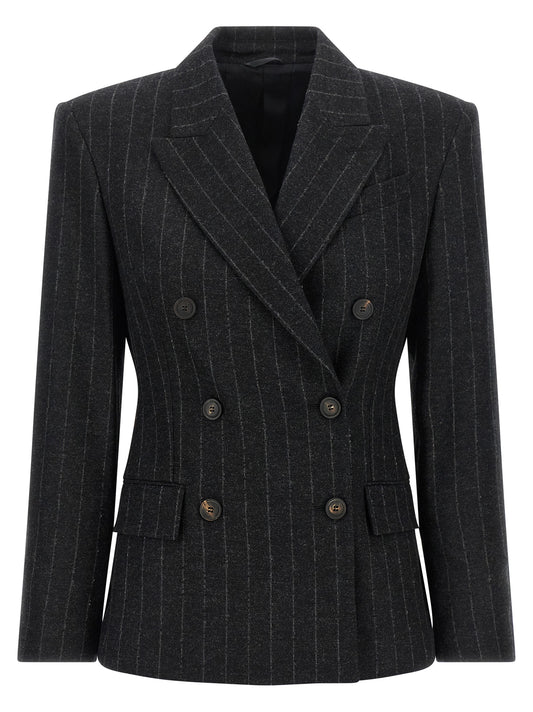 Brunello Cucinelli Gray Virgin Wool Blazer