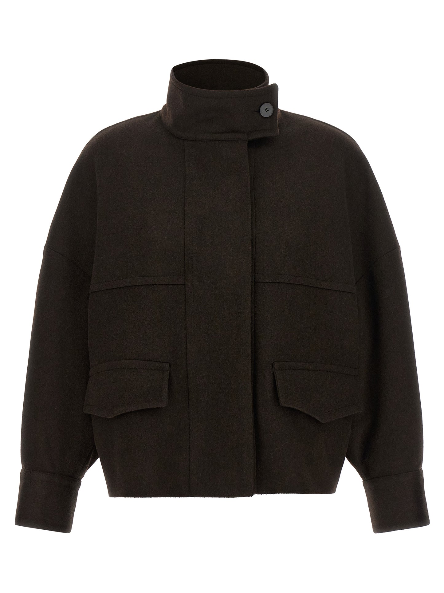 Alberto Biani Brown Wool Bomber