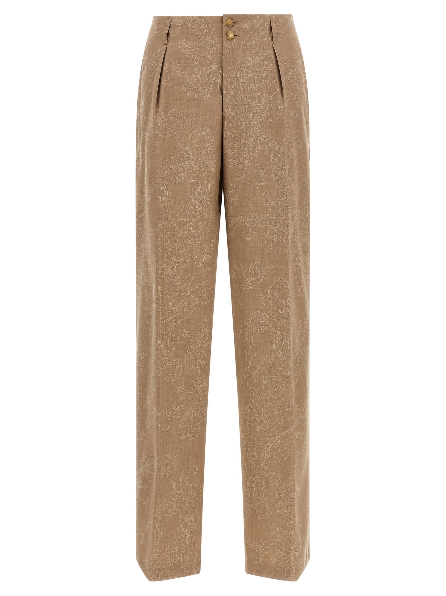 Etro Beige Wool Dress Pants