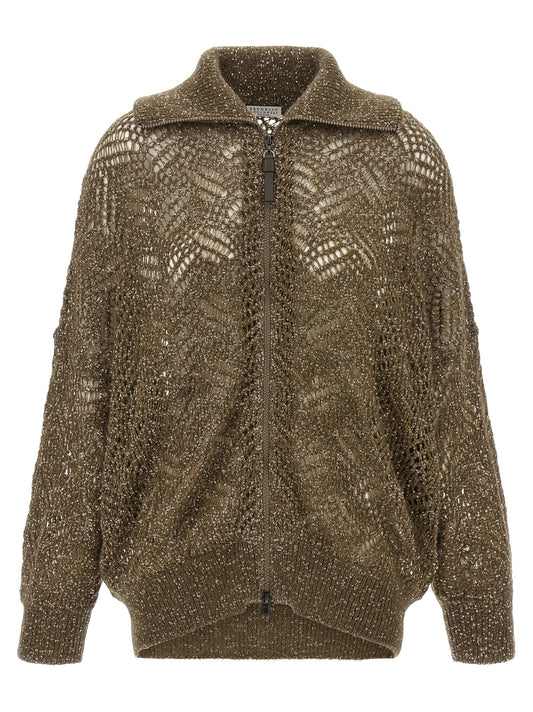 Brunello Cucinelli Brown Polyamide Cardigan