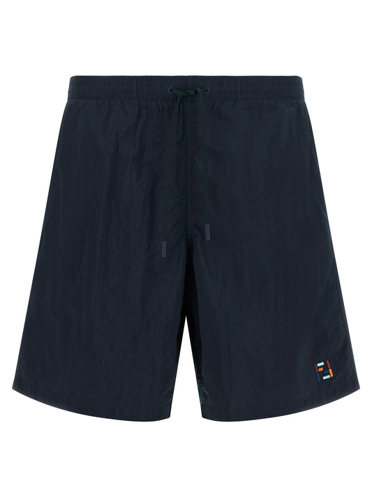 Fendi Blue Polyamide Swim Shorts