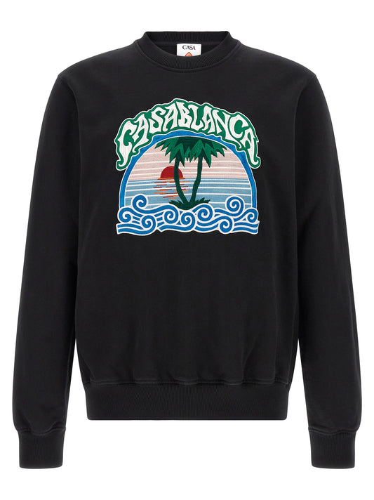 Casablanca Black Organic Cotton Sweatshirt