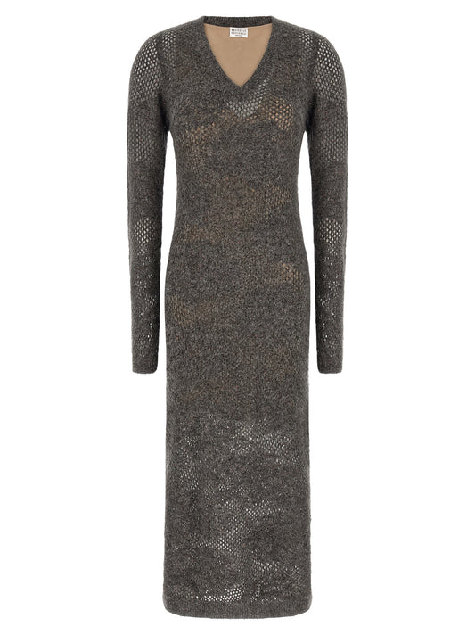 Brunello Cucinelli Gray Nylon Casual Dress