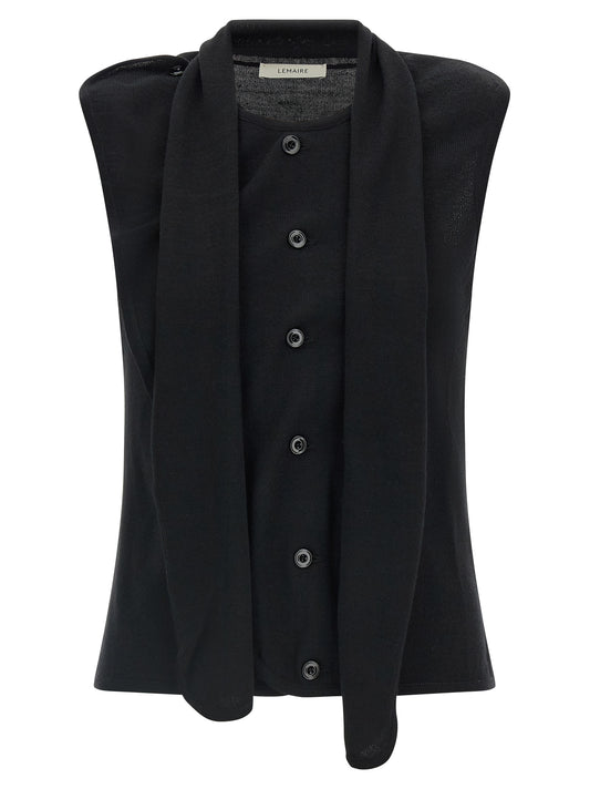 Lemaire Black Wool Sleeveless Jacket