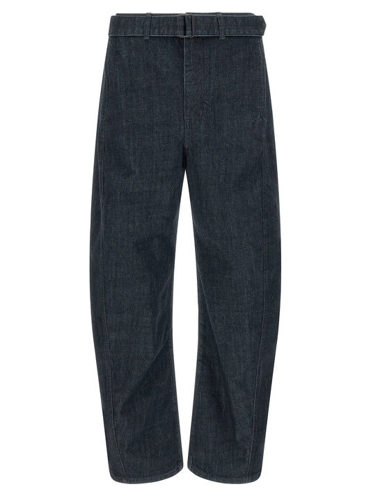 Lemaire Blue Cotton Tapered Jeans