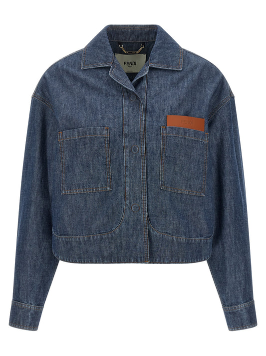Fendi Blue Cotton Denim Jacket