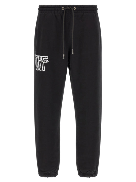Off-White Black Cotton Joggers (Workout Pants)