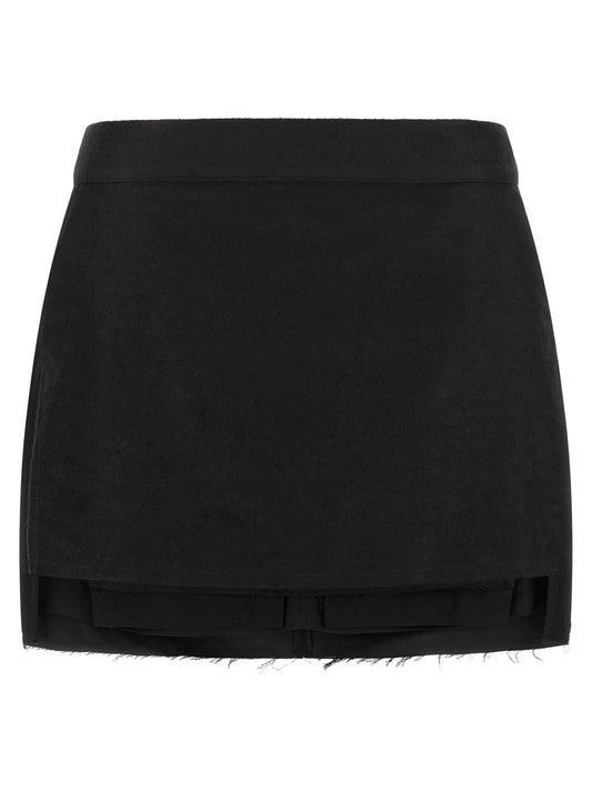 Rick Owens Black Ramie Long Skirt