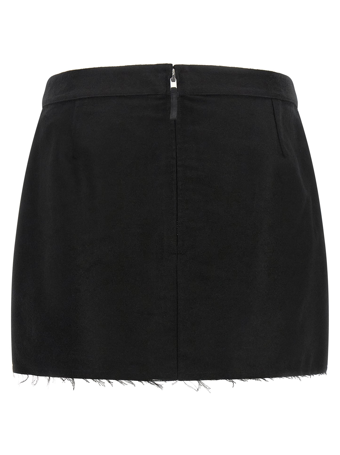 Rick Owens Black Ramie Long Skirt