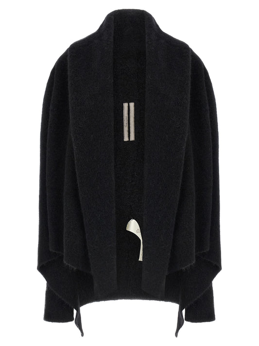 Rick Owens Black Marabou Cardigan