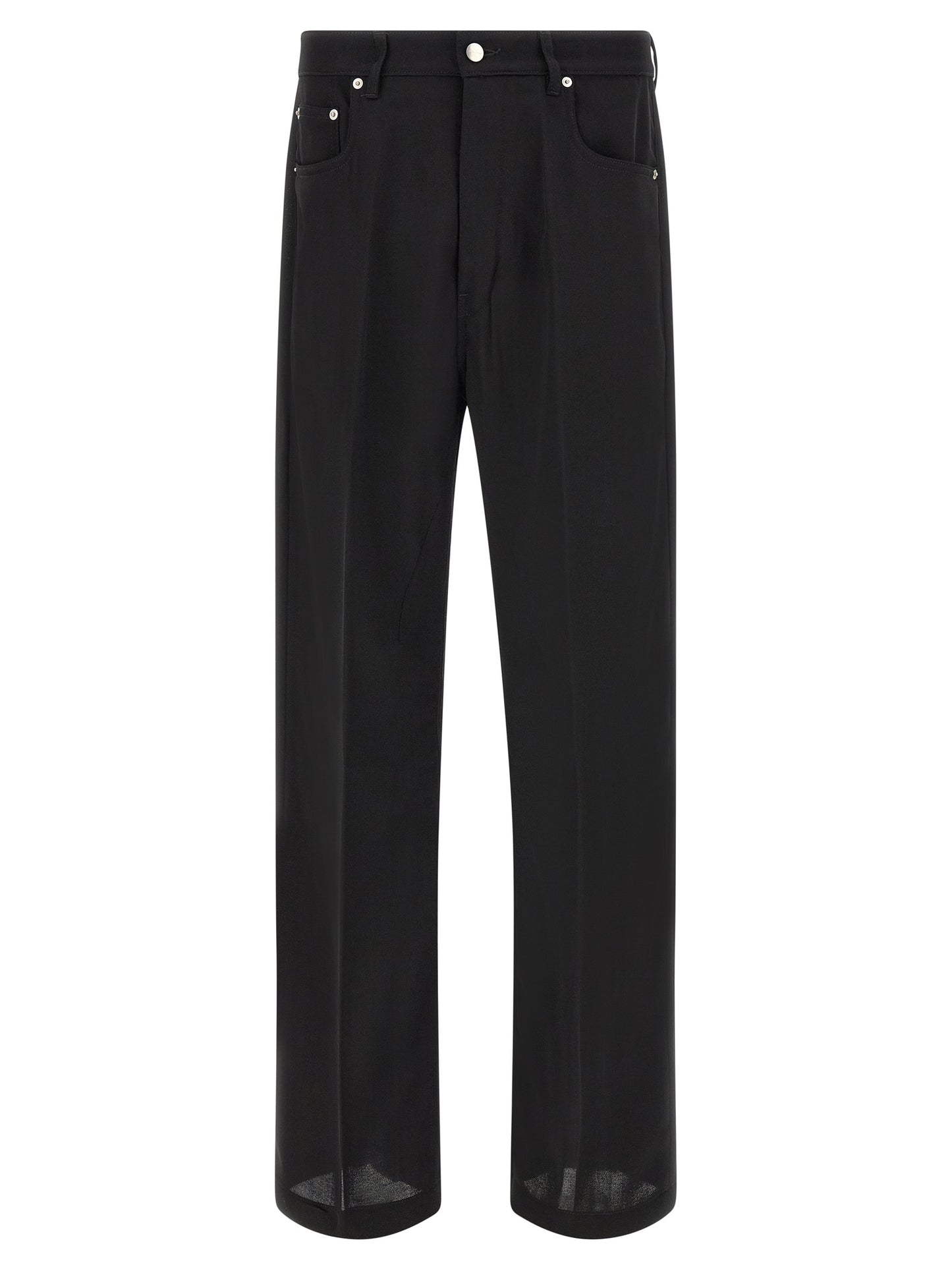 Rick Owens Black Cotton Relaxed Fit Jeans