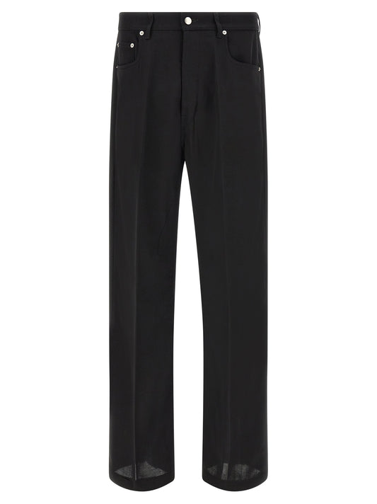 Rick Owens Black Cotton Relaxed Fit Jeans