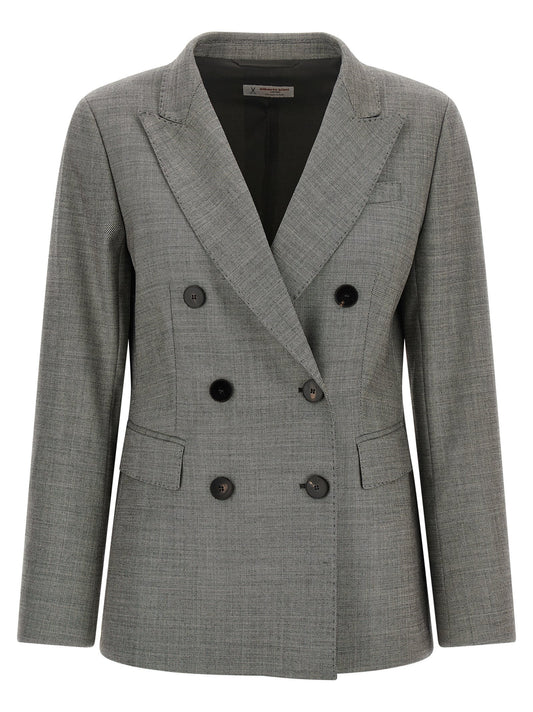 Alberto Biani Gray Wool Blazer