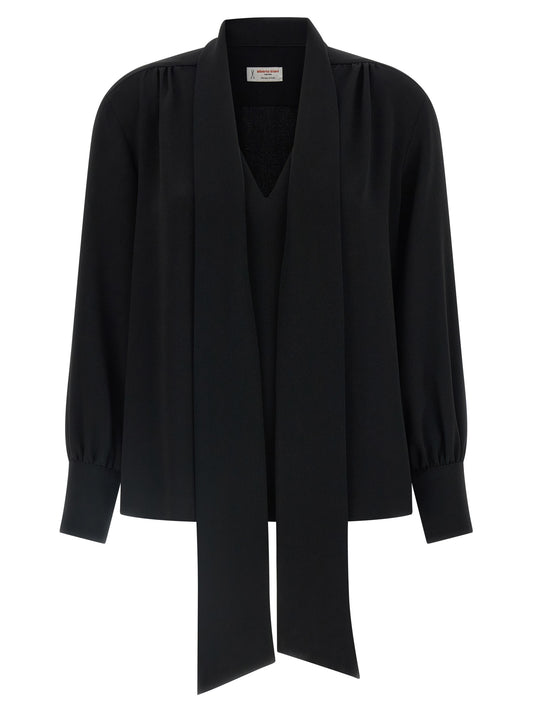 Alberto Biani Black Triacetate Blouse