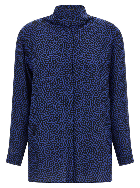 Gianluca Capannolo Blue Silk Blouse