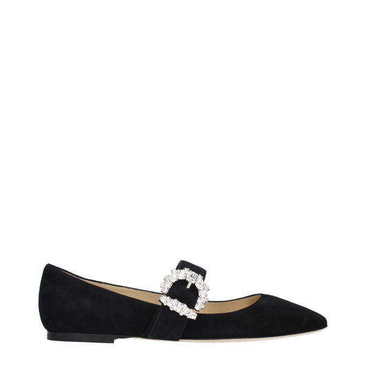 Jimmy Choo Black Leather Ballet Flats