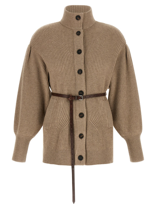 Brunello Cucinelli Beige Virgin Wool Cardigan