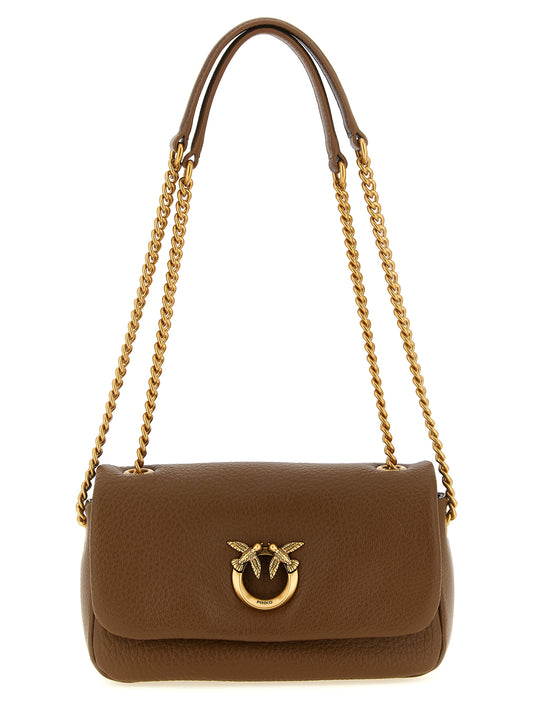PINKO Brown Lamb Leather Shoulder Bag