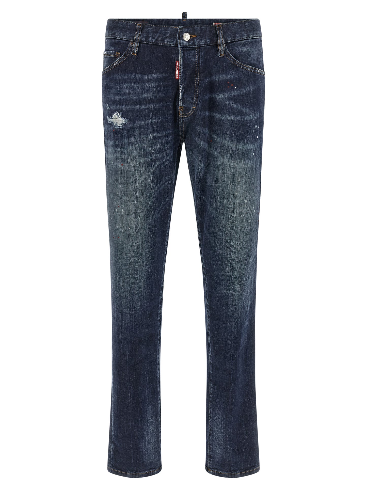 Dsquared² Blue Cotton Straight-Leg Jeans