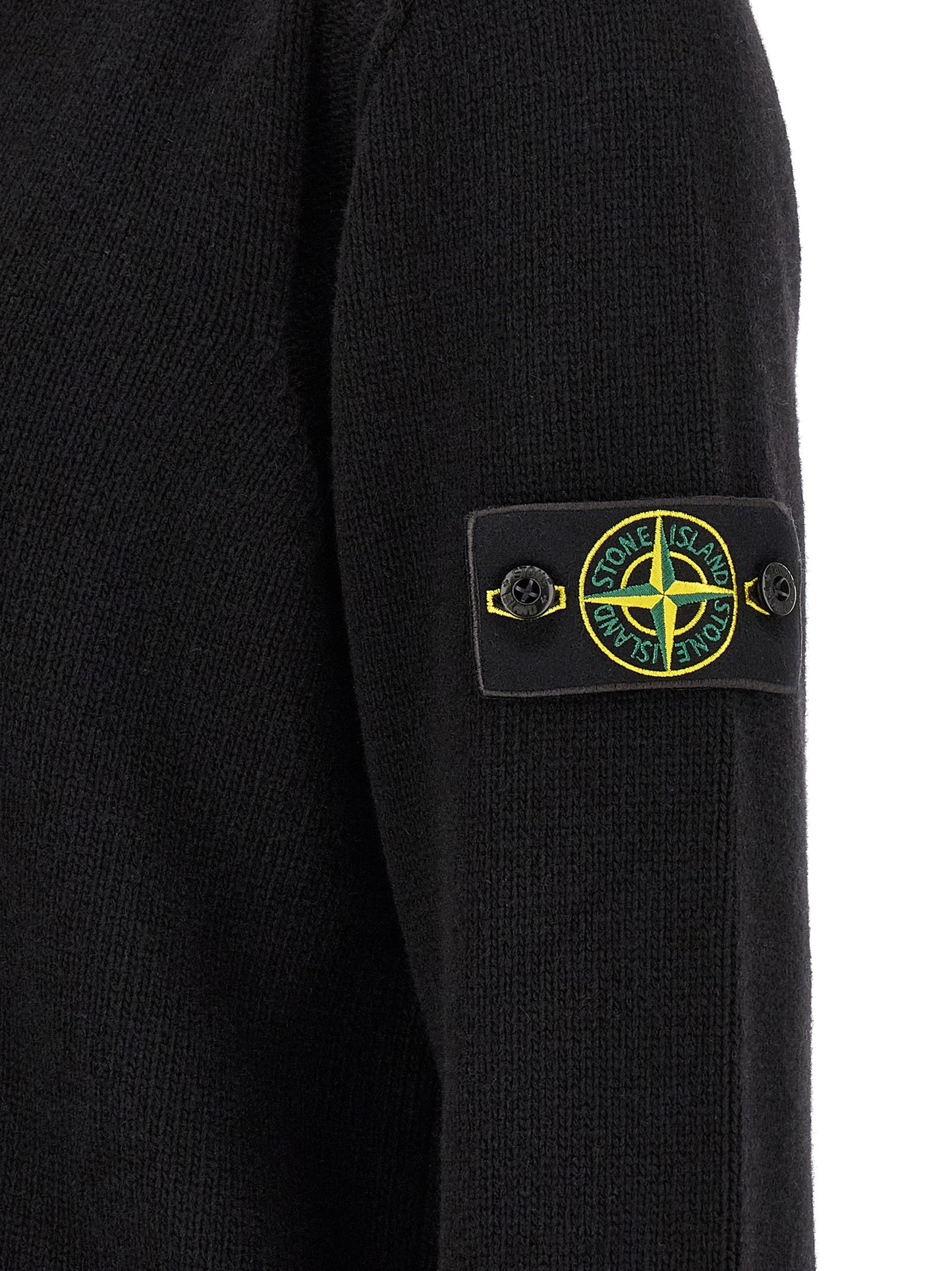 Stone Island Black Virgin Wool Cardigan