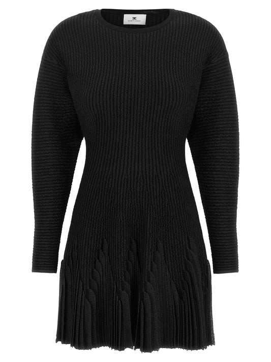 Elisabetta Franchi Black Viscose Short Dress