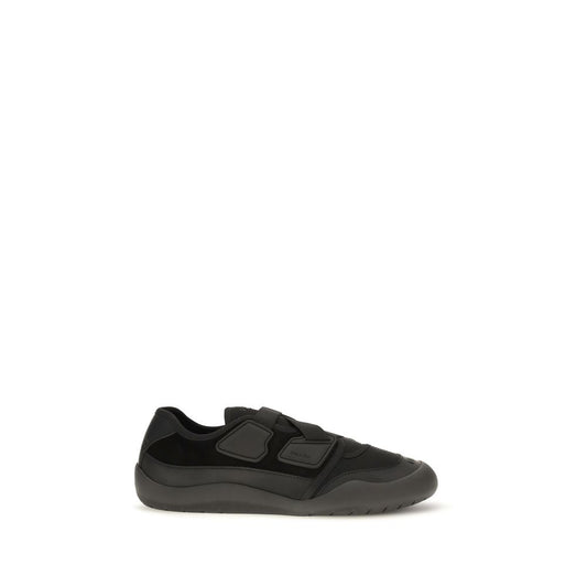 Prada Black Calf Leather Bos Taurus Athletic Sneakers