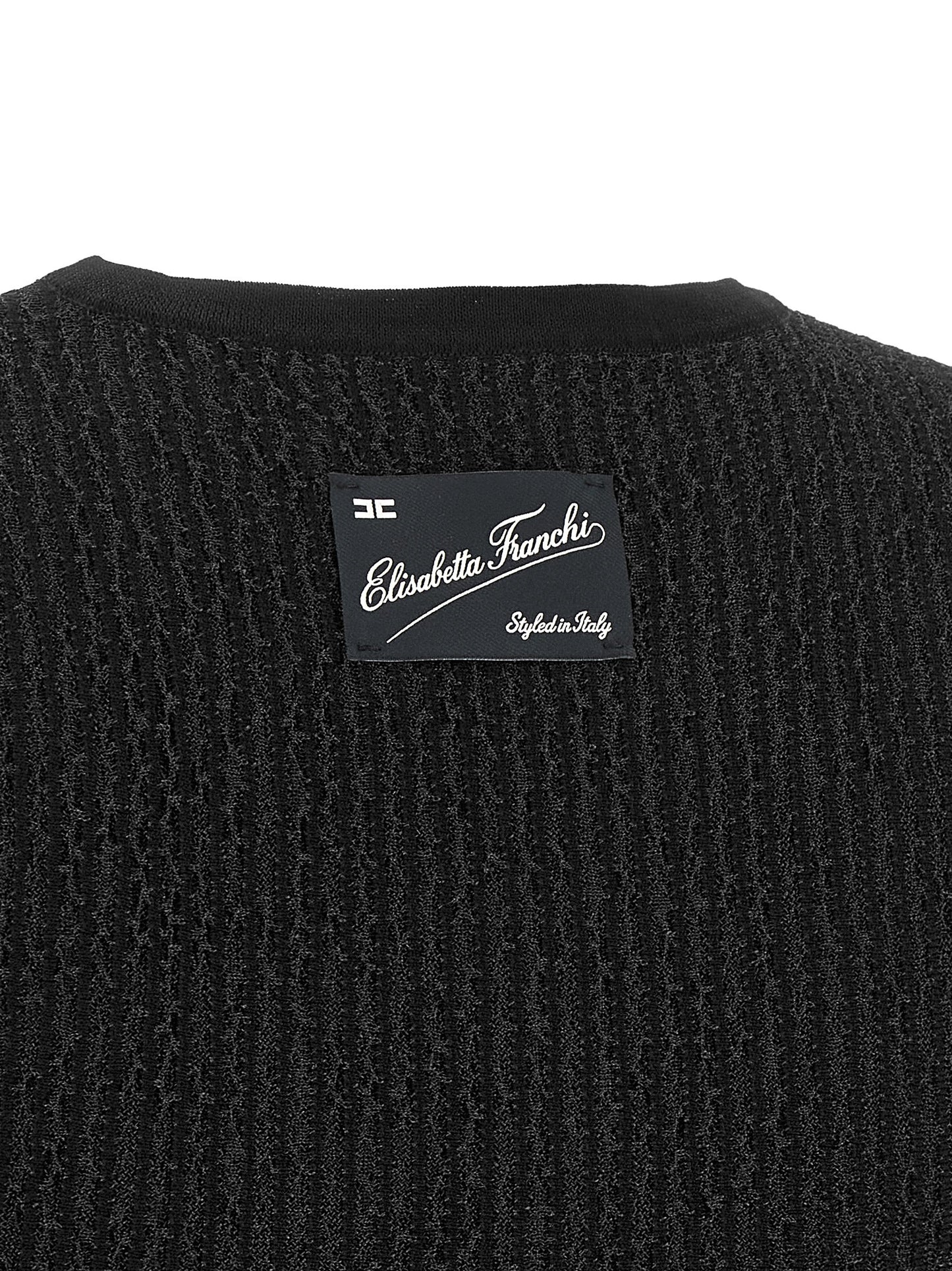 Elisabetta Franchi Black Viscose Sleeveles T-Shirt