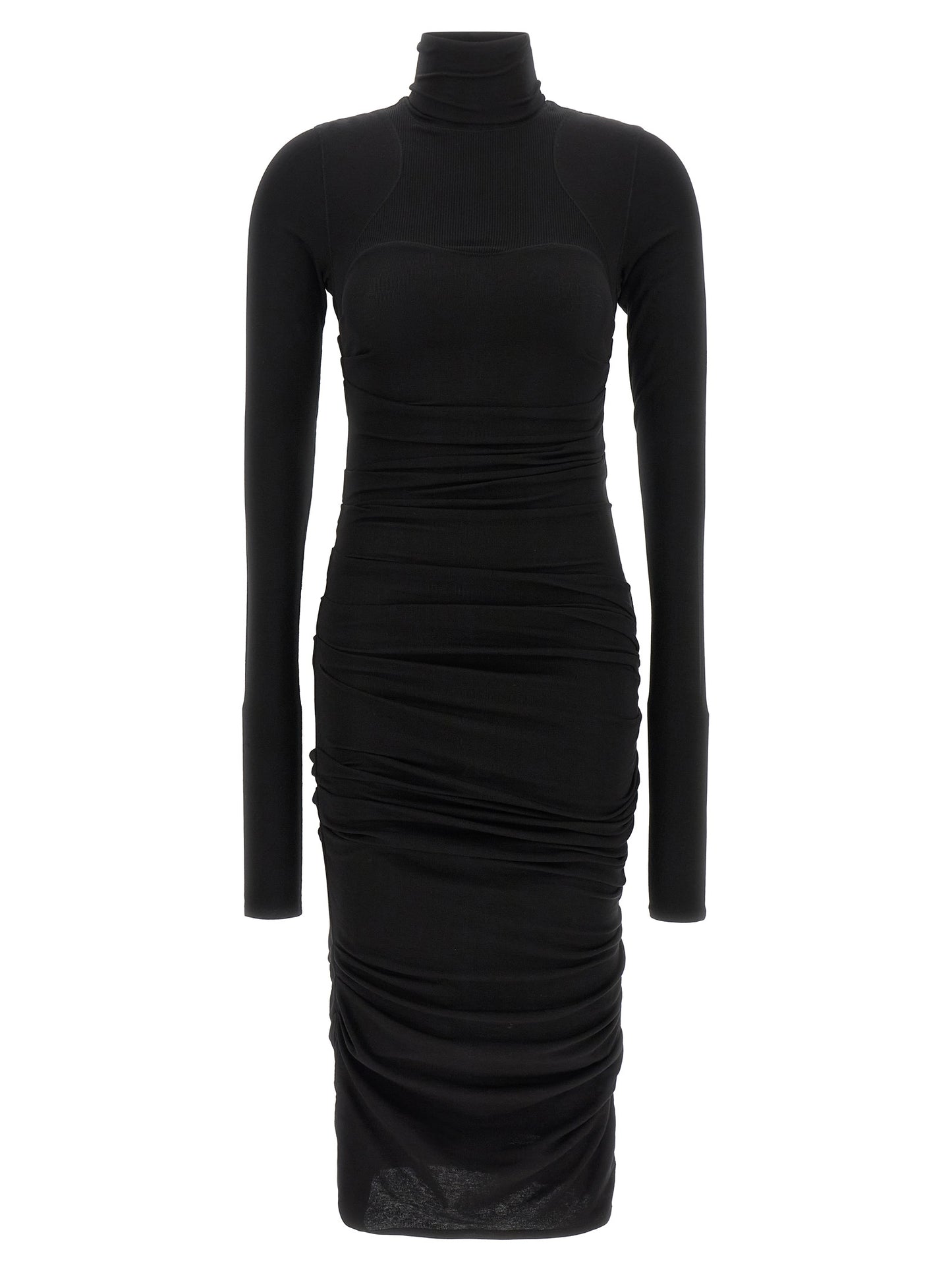 Elisabetta Franchi Black Lycra Midi Dress
