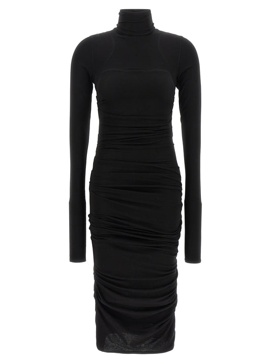 Elisabetta Franchi Black Lycra Midi Dress