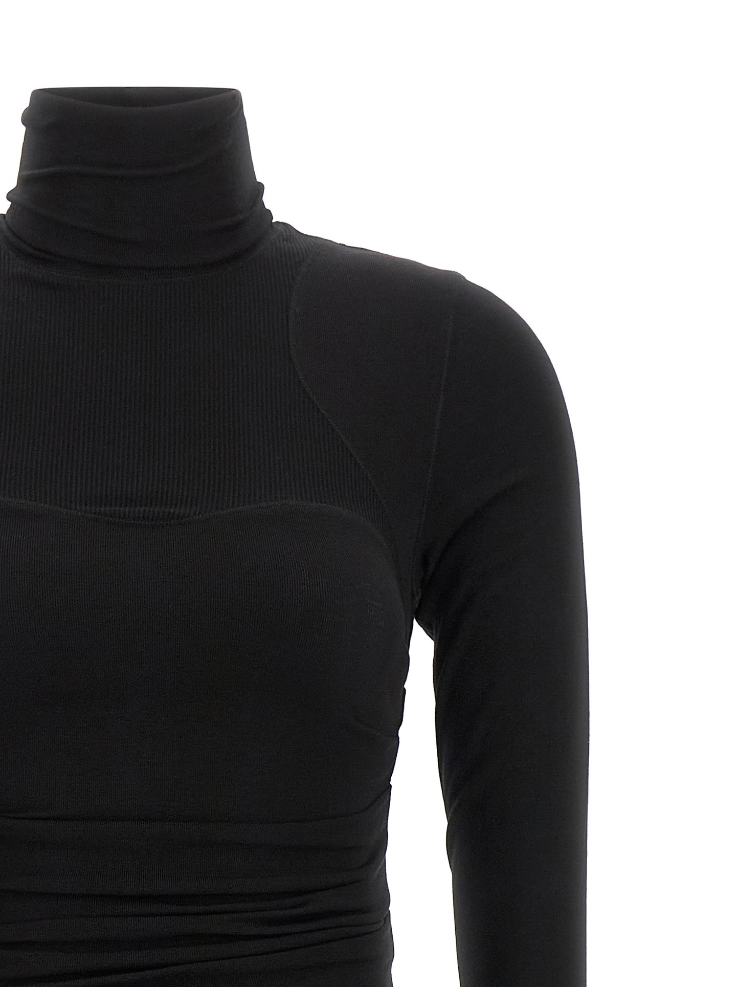 Elisabetta Franchi Black Lycra Midi Dress