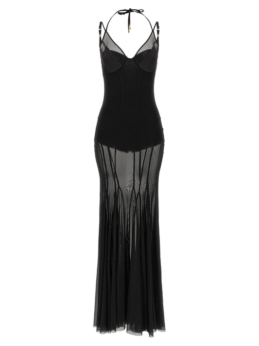 Elisabetta Franchi Black Polyamide Long Dress