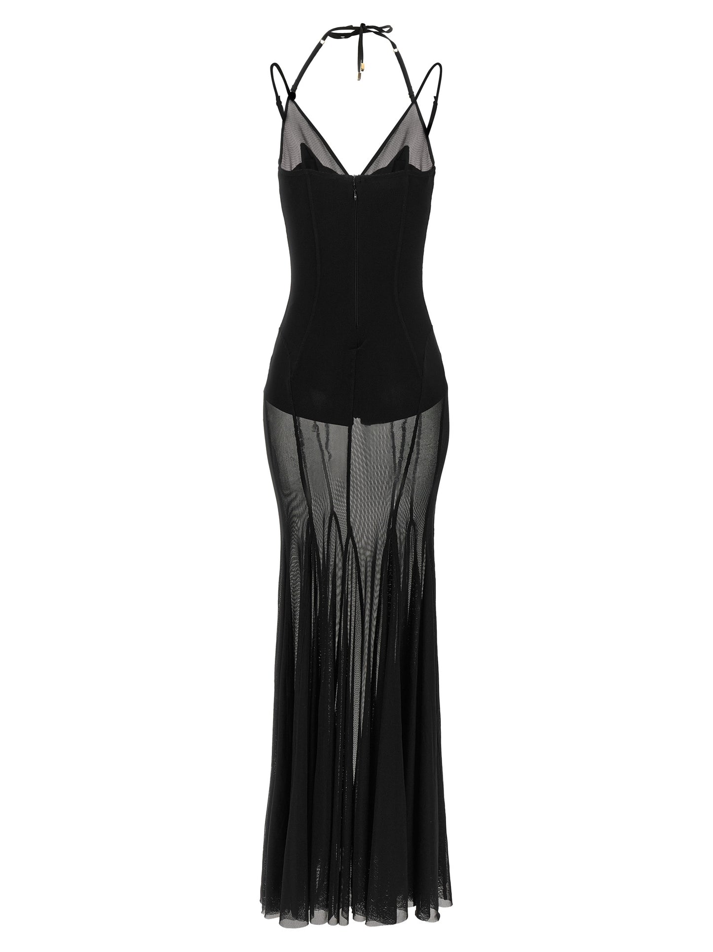 Elisabetta Franchi Black Polyamide Long Dress