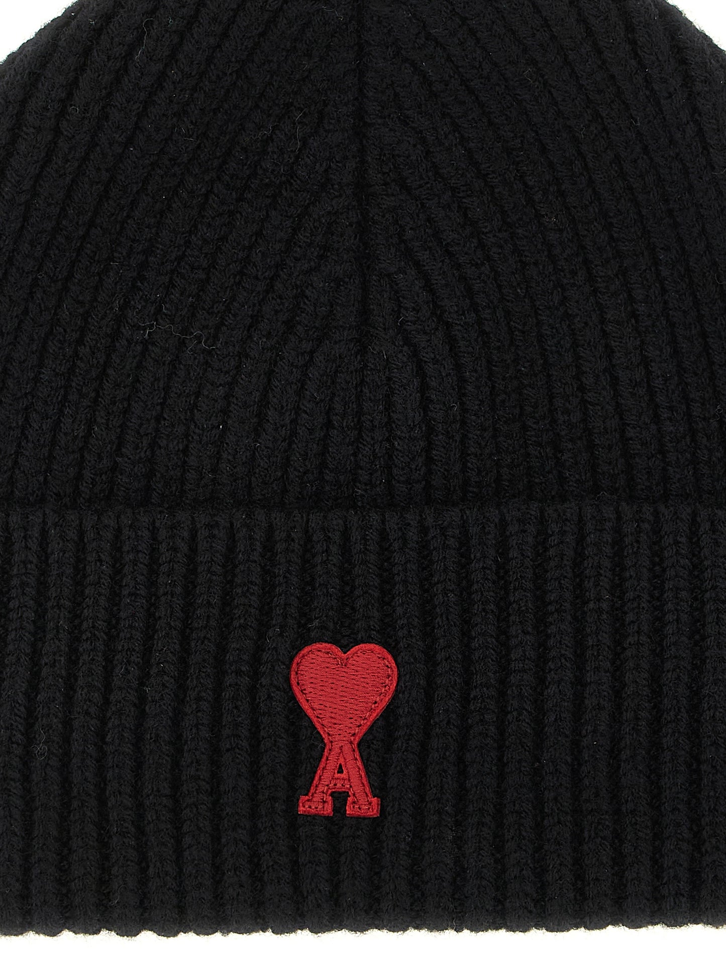 Ami Paris Black Wool Beanie
