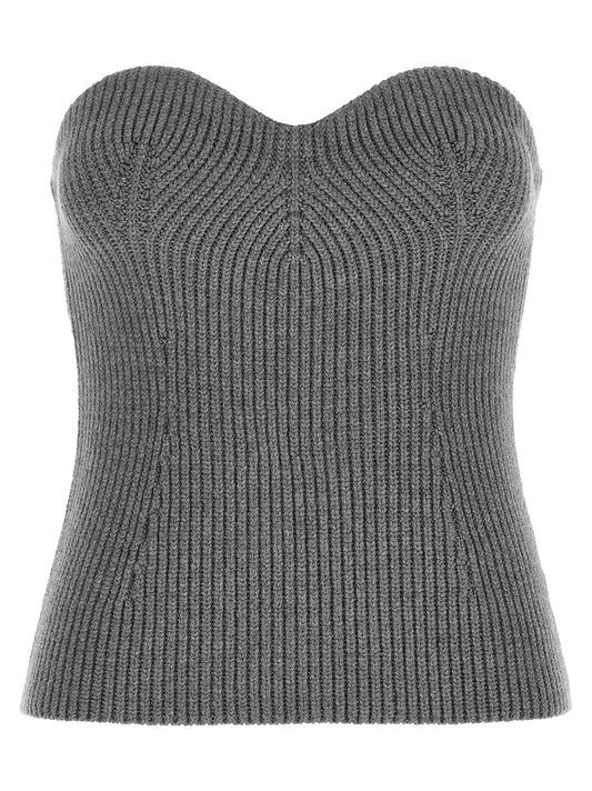 Jil Sander Gray Virgin Wool Blouse