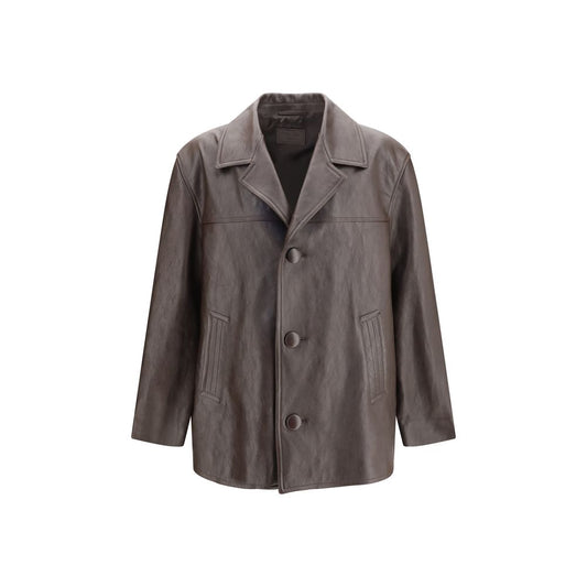 Saint Laurent Black Wool Oves Aries Leather Jacket