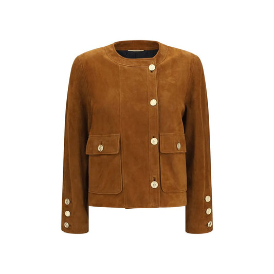 Saint Laurent Brown Lamb Ovis Aries Full-Length Jacket