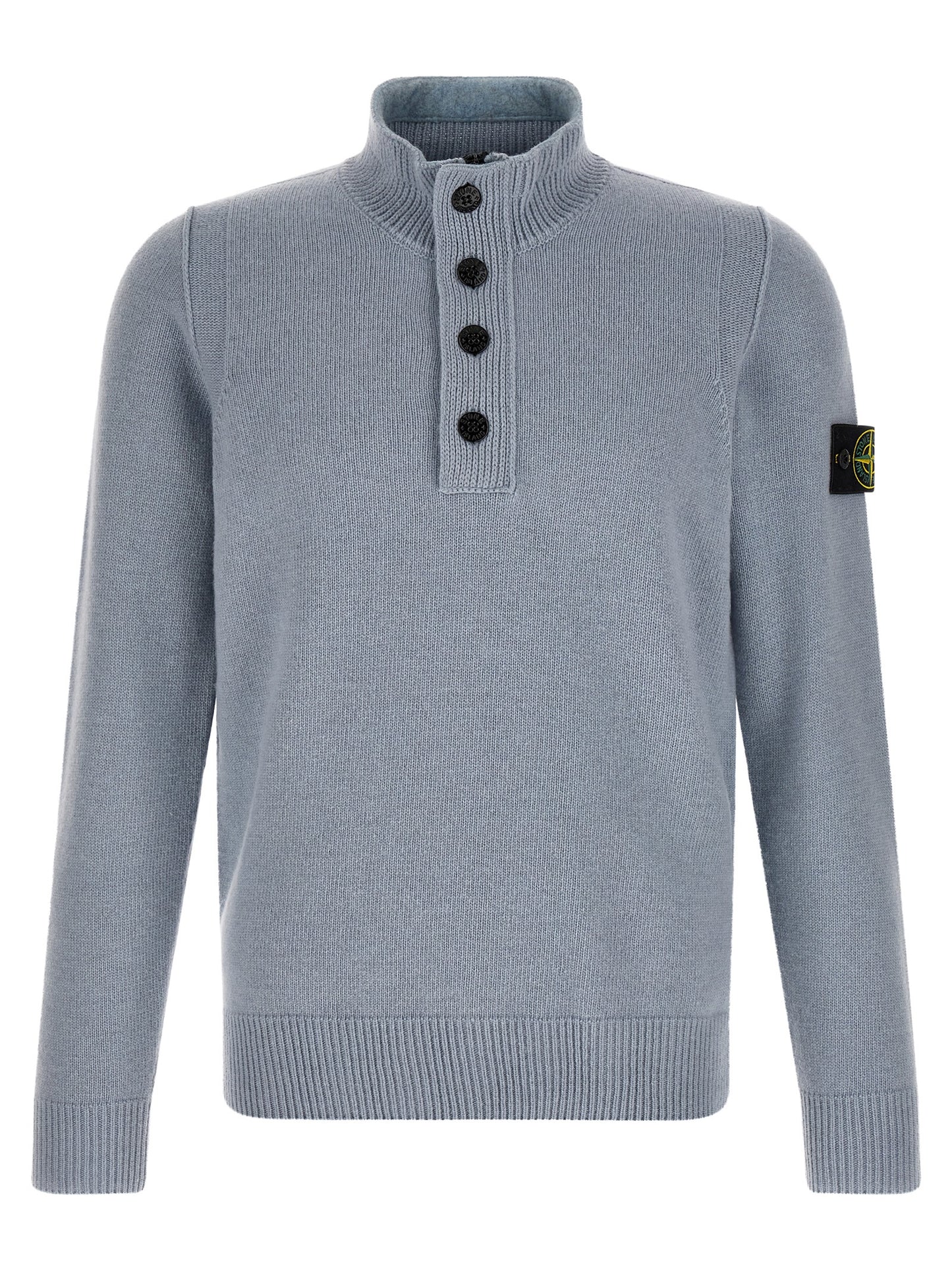 Stone Island Blue Virgin Wool Cardigan