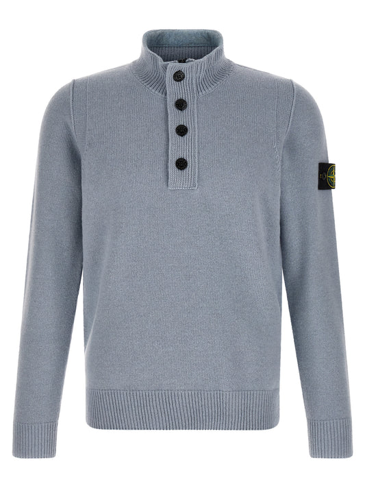 Stone Island Blue Virgin Wool Cardigan