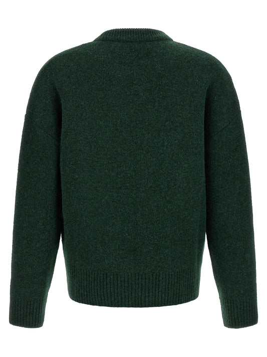 Ami Paris Bicolor Alpaca Leather Cardigan
