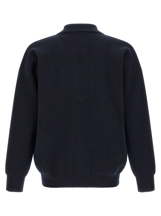 Roberto Collina Blue Merino Wool Polo Shirt