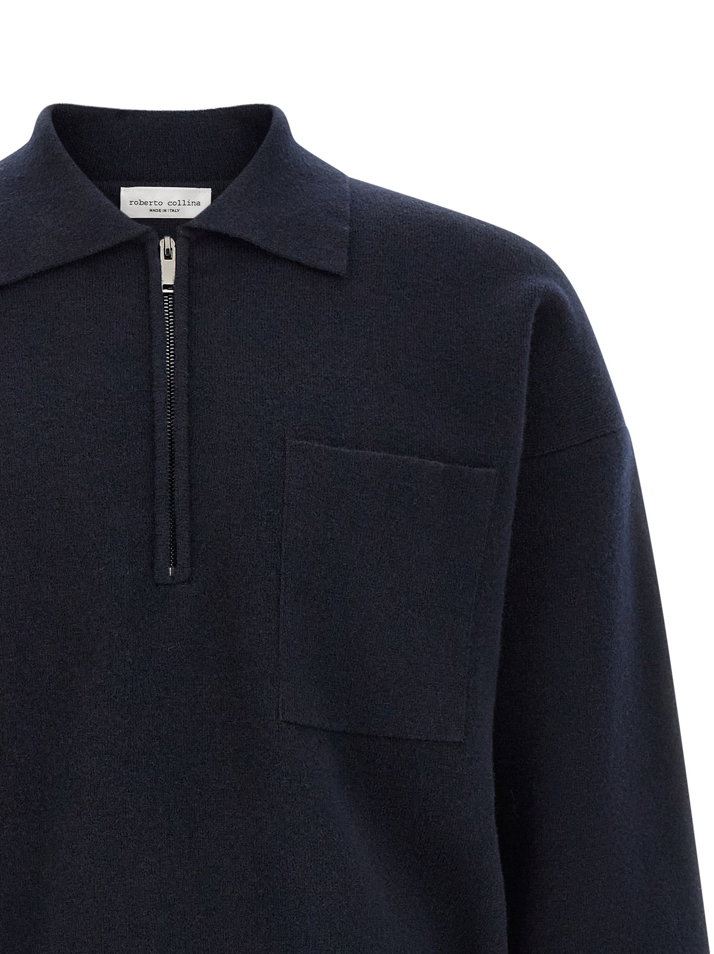 Roberto Collina Blue Merino Wool Polo Shirt