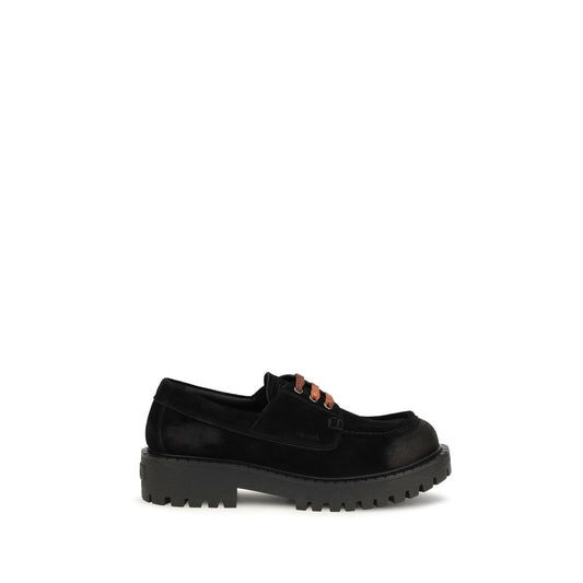 Prada Black Suede Leather Slip-On Loafers