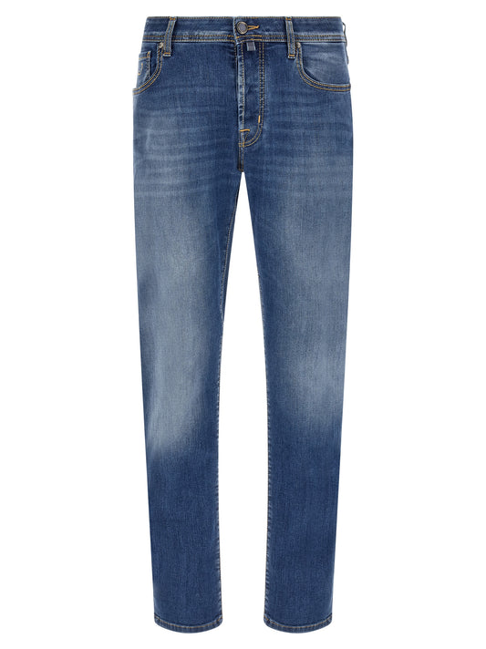 Jacob Cohen Blue Cotton Straight-Leg Jeans