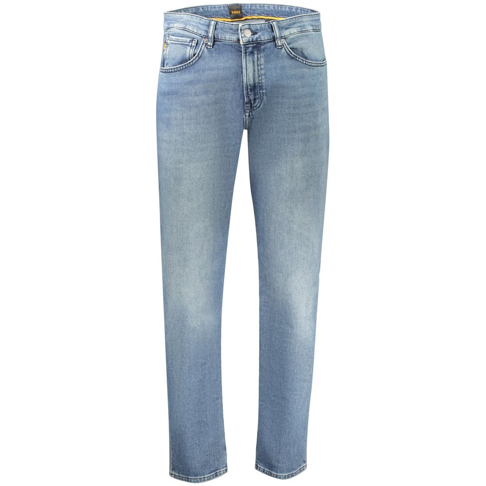 Hugo Boss Blue Cotton Men's Regular-Fit Jeans