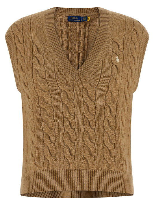 Polo Ralph Lauren Beige Wool Sleeveless Jacket