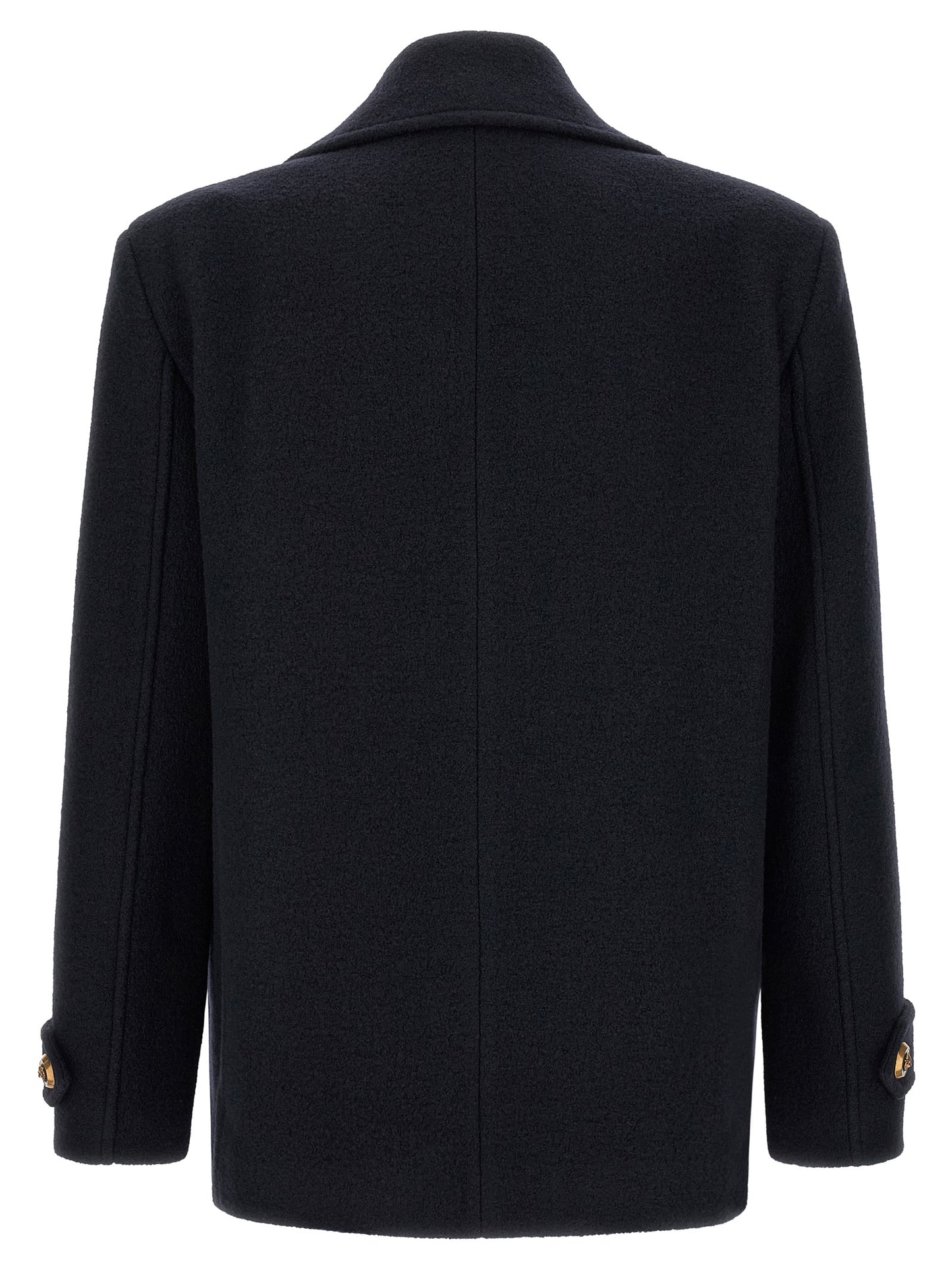 Balmain Blue Virgin Wool Coat