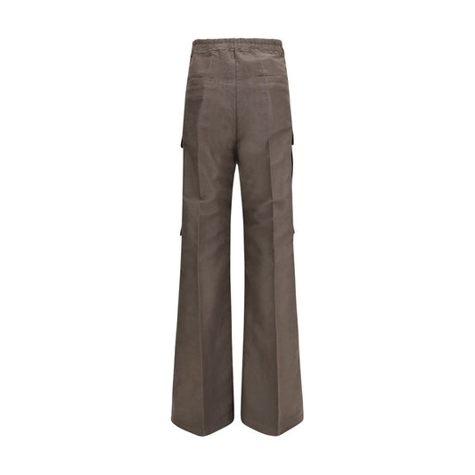 Rick Owens Gray Ramie Cargo Pants