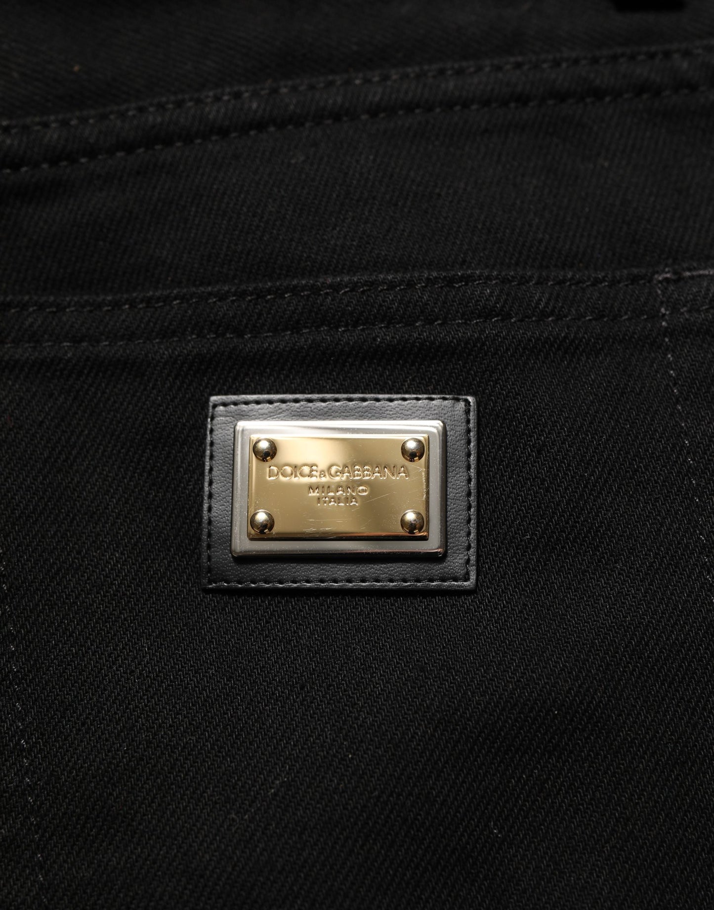 Dolce & Gabbana Black Cotton Stretch Straight Denim Jeans